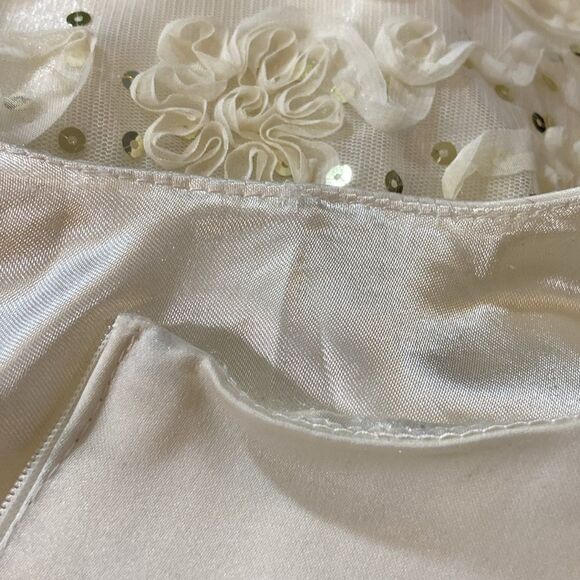 American Princess White and Cream A-Line Sleeveless Dress Size 8 - Picture 9 of 12